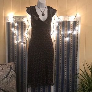 LAUNDRY Black/Light Pink floral Sheer Dress